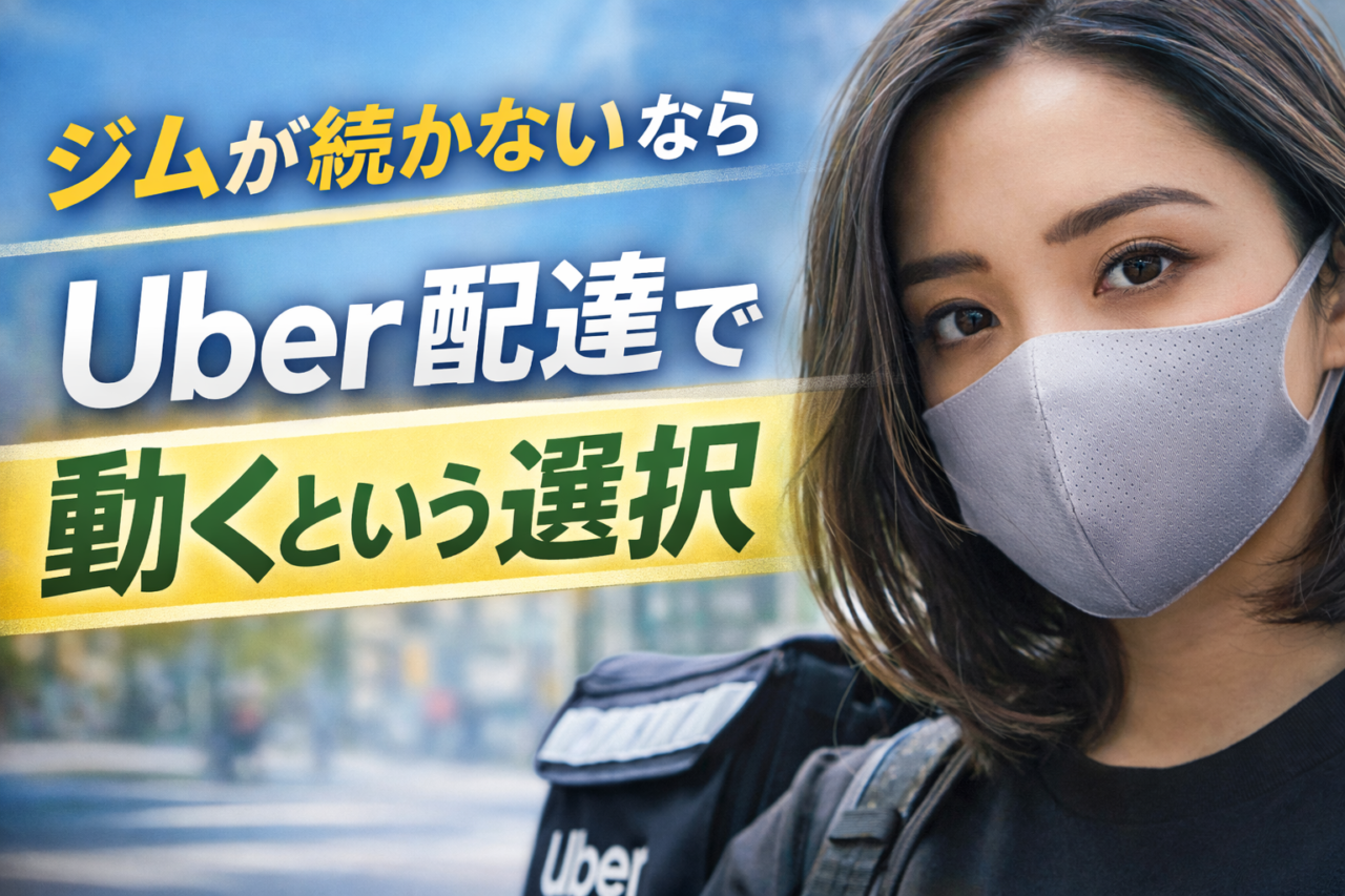 ジムが続かない人におすすめのダイエット方法とは？Uber Eats配達員でお金を稼ぎながら痩せる考え方